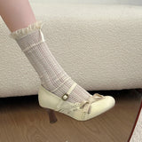 KYLETHOMASW  -  Women's High Heel Shoes 2026 New Lolita Style Women's Mary Jane Shoes Fashion Elegant Bowknot Party Wedding Ladies Dress Shoes