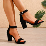 KYLETHOMASW  -  Women Chunky Heels Sandals New Summer French Style Back Empty Female Thick Heel Open Toe Women Shoes M251