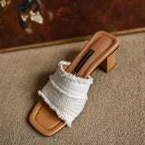KYLETHOMASW  -  High Heels Slippers Women Wear Thick Heels Sandals Women New Summer Fashion Women's  Sandalias De Mujer