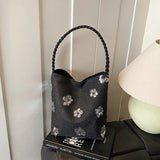 KYLETHOMASW  -  Korean Office Lady Patchwork Flower Shoulder Bags Fashion All Match Women's Handbags Casual Y2k Aesthetic Vintage Underarm Bag