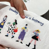 KYLETHOMASW  -  Fresh Canvas Bag 2025 New Embroidery Tote Nylon Bag Literary Commuting One-shoulder Bags Class Students Embroidery Handbag