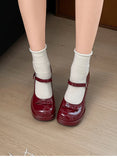 KYLETHOMASW  -  New Spring Thick Heel Women Mary Jane Shoes Ladies Fashion Outdoor Butterfly-knot Shoes Women's Elegant Wedding Party Pumps