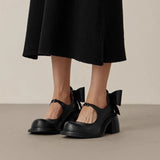 KYLETHOMASW  -  Sweet Cute Style Women Shoes Mary Janes Butterfly-Knot Crude Heel Women Shoes Big Size 35-43 Buckle Strap Young Chaussure Femme