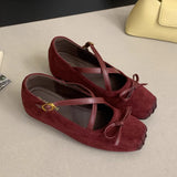 KYLETHOMASW  -  Bow Women Mary Jane Shoes Flats Ballet Shoes Casual Square Toe Sandals Summer 2025 Trend Running Hiking Shoes Dress Sandalias