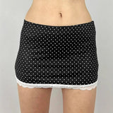 KYLETHOMASW  -  Lace lace polka dot wrap hip skirt, spring style, mature temperament, short skirt