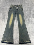 Kylethomasw High Waist Flare Jeans Women Y2k Vintage Loose Embroidery Wide Leg Boot Cut Denim Pants Harajuku Fashion Do Old Bottoms