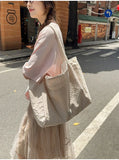 KYLETHOMASW  -  Large Tote Bag for Women Korean Canvas Woman Shoulder Shopper Bags Fashion Cartoon Embroidery Lady Big Female Handbags