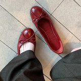KYLETHOMASW  -  New Spring  Autumn Concise Fashion Flat Shoes Women Shallow Comfort Retro Bowknot Elegant Ballet Flats Women Zapatos De Mujer