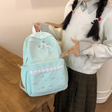 KYLETHOMASW  -  Sweet Girl Lace Pearl Backpack Female Student Large Capacity Lightweight Backpacks