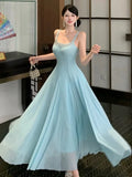 KYLETHOMASW  -  Women Elegant Fairy Mesh Evening Dresses Fashion Spaghetti Strap A-Line Party Dress Elegant Korean Slim Flared Holiday Vestidos