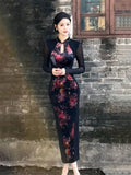 KYLETHOMASW  -  Elegant Fashionable Qipao New Style Republic of China Style Beautiful Splicing High-end Design Western-style Hip Hugging Dress