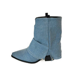 KYLETHOMASW  -  Autumn Winter Women Western Cowboy Boots Vintage Pointed Toe Shoes Ladies Thick Heel Short Botas Zapatos De Mujer