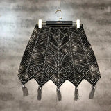 Kylethomasw Fashion  New Black Diamonds Tassel Skirt Arrivals Patten Hot Drill Chain Fringed Women Y2k Accessories A-LINE High Street