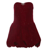 KYLETHOMASW  -  Shiny Patchwork Dress Women Slash Neck Ruched Shaped Waist Cleavage Casual Atmosphere New Fashion Trend Streetwear