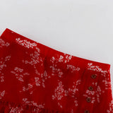 KYLETHOMASW  -  Women's New Round Neck Long-sleeved Open Button Top Skirt Printing Two-piece Sexy Suit