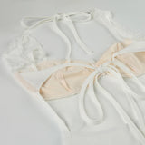 KYLETHOMASW  -  Solid Lace Spliced A-Line Women Mini Dresses Backless Design Sexy Fashion New Summer Hottie Dresses