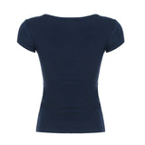 KYLETHOMASW  -  Chest Hollow Out Top Elegant Slim-fitting Short Sleeve T-shirt Summer Chic Basic Square Collar Tops Retro Streetwear