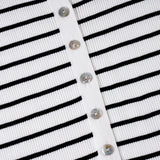 KYLETHOMASW  -  Simple Striped Slim Fit Patchwork Women Camisole Tops  Short Sleeve Causal Basic Simple Chic Blouses