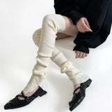 KYLETHOMASW  -  Knitted Lolita Thigh High Socks Long Socks for Women Spicy Girl Autumn/Winter Leg Covers Button Split y2k Pile Socks