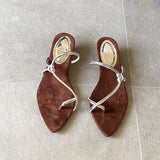 KYLETHOMASW  -  Fashion Pointed Toe Women Wedges Slippers Female Shallow Footwear Ladies Low Heel Slippers Shoes Flip flops Slides Sandals