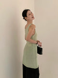 KYLETHOMASW  -  Three Dimensional Flower Knitted Vest Dress Women Summer New Design Looks Slim Can Be Worn in A Short Skirt