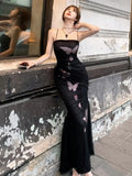 KYLETHOMASW  -  Vintage Printed Women Bodycon Dress Summer Slim Waist Spaghetti Strap Package Backless Hip Dress Female