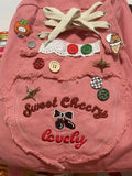 KYLETHOMASW  -  Bandage Bow Button School Bag Large Capacity Mochila Kawaii Cartoon Cute Backpack Japan Style Bags for Woman New Sac Femme
