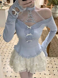 KYLETHOMASW  -  New in Matching Set Blue New Two Piece Set Matching Set New Products Holiday Outfits Woman Lolita Suit with Skirt Y2K Clothes
