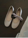 KYLETHOMASW  -  Summer New Small-Batch Simple Round-Toe Shallow Flat Shoes for Women, Fashionable Commuter Elegant Grandma Shoes