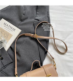 KYLETHOMASW  -  Ladies Fashionable PU Leather Square Box Bag Urban Simple Style Shoulder Crossbody Bag Daily Match Soft Hardness Zipper Opening