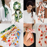 Kylethomasw New Fashion Women Hair Tie Fruit Bow Ribbon Korean Style Satin Pearl Long Ribbon Female Sweet Hair Accessories