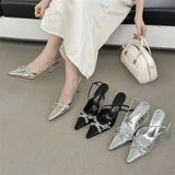 KYLETHOMASW  -  Design Sexy CRYSTAL Rhinestone Women Pumps Buckle Strap Banquet Thin High Heels Prom Sandals Mule Shoes Zapatos De Mujer