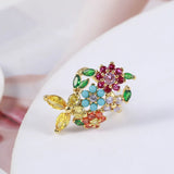 Kylethomasw European And American Jewelry Wholesale Colorful Zircon Flowers Brocade Butterfly Flowers Forest Sweet Ring