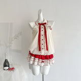 KYLETHOMASW  -  Women Cute Dress Sweet Halter Neck Polka Dot Bow Layered Ruffle Loose Short Daily Casual Fashion Summer New