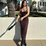 Kylethomasw High Quality Women Clothing  New Products Fashionable Elegant Printed Sexy Backless Slim Fitting Suspender Dresses Wholesale