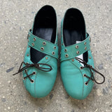 KYLETHOMASW  -  INS Hot Sale Women Retro Mary Jane Shoes Y2K Lace‑Up Round Toe Flat Shoes Metal Eyelet Rivet Design Casual Ballet Flats