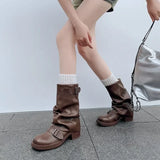 KYLETHOMASW  - Hilania Pleated Mid Calf Boots