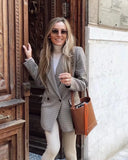 KYLETHOMASW  -  England Double Breasted Casual Blazer Mujer Women Blazers Ins Fashion Blogger Retro Plaid Blazer WomenAnd Jackets