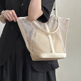 KYLETHOMASW  -  Brand Mesh Bucket Tote Bag Hollow Vegetable Basket Handbag Large Capacity Shoulder Messenger Bag Underarm Bag Fashion Women' Bag