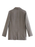 KYLETHOMASW  -  England Double Breasted Casual Blazer Mujer Women Blazers Ins Fashion Blogger Retro Plaid Blazer WomenAnd Jackets