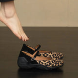 KYLETHOMASW  -  Spring Autumn Leopard Women's Internal Elevation Mary Jane Shoes Comfrot Shallow Shoes Ladies Casaul Sport Footwear