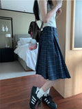 KYLETHOMASW  -  American Preppy Vintage Plaid Skirt Harajuku Women's Clothing High-waisted Pleated Skirts Korean Fashion A-line Skirt