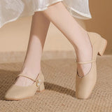 KYLETHOMASW  -  elegant ladies pearl buckle low heel shoes woman two wears slip on moccasins female chunky heel soft leather pumps big size 43
