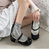 KYLETHOMASW  -  Fashion JK Women Mary Jane Shoes Ladies Causal Shallow Butterfly-knot Shoes Spring Autumn Female Leather Shoes