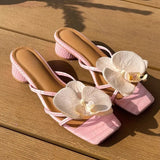 KYLETHOMASW  -  Sandals Decorations Flower Shoe Accessories Vacation Style Removable Butterfly Orchid Shoes Charms DIY Shoe Buckle Clogs Buckle