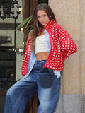 KYLETHOMASW  -  Casual Lamb's Wool Patchwork Women Coat Print 3d Flower Pocket Long Sleeve Zippers Female Jacket 2025 Autumn Winter Lady Outwear