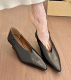 KYLETHOMASW  -  French-style Wedge Pointedtoe Low-cut Women's Shoes New Elegant and Simple Commuter Small Leather Shoes Evening Grandma Shoes