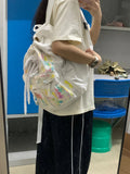 KYLETHOMASW  -  Y2K Student Graffiti Canvas Backpacks Girls All-match Harajuku Large Capacity Girl Backpack Simple Fashion Drawstring Bags