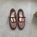 KYLETHOMASW  -  Summer Designer Cosy Mesh Heels Women Flat Shoes Fashion Round Toe Buckle Strap Casual Outdoor Dress Sandals
