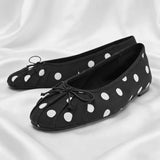 KYLETHOMASW  -  Luxury Designer Ballet Flats Women Bow Decoration Polka Dot Pleated Design Dress Shoes for Girls Elegant Party Mary Jane Shoes